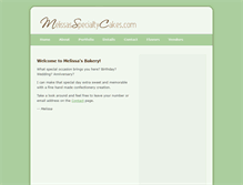 Tablet Screenshot of melissasspecialtycakes.com
